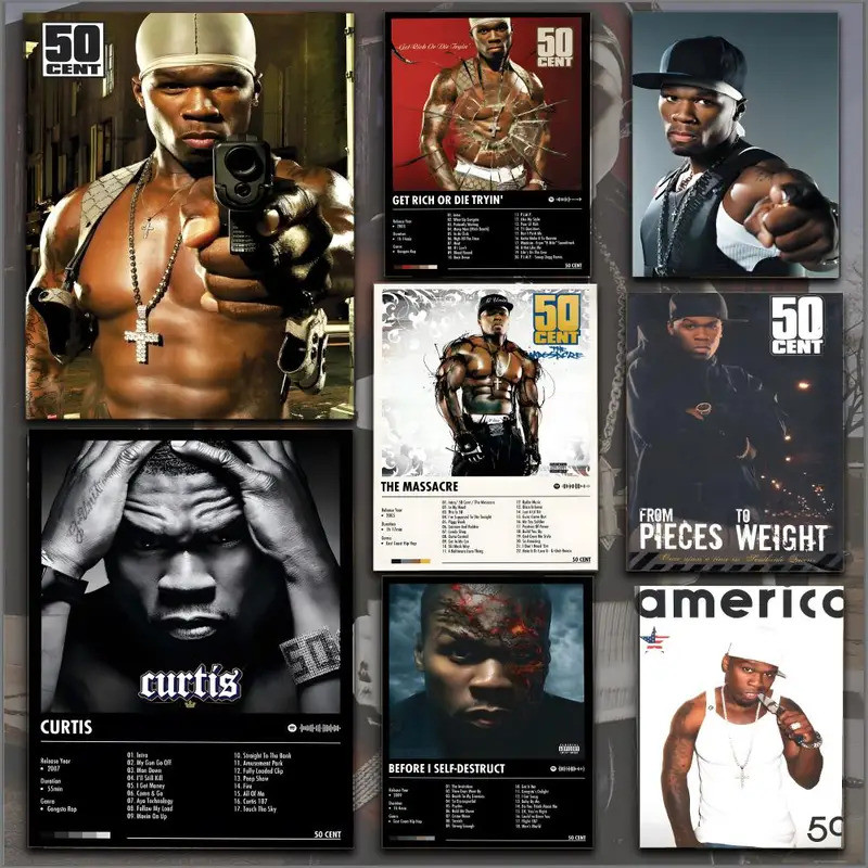 นักร้อง 50 C-cents ภาพวาดการประดิษฐ์ตัวอักษร HD พิมพ์ Crease ฟรีภาพจิตรกรรมฝาผนัง Art รูปถ่ายสําหรับ