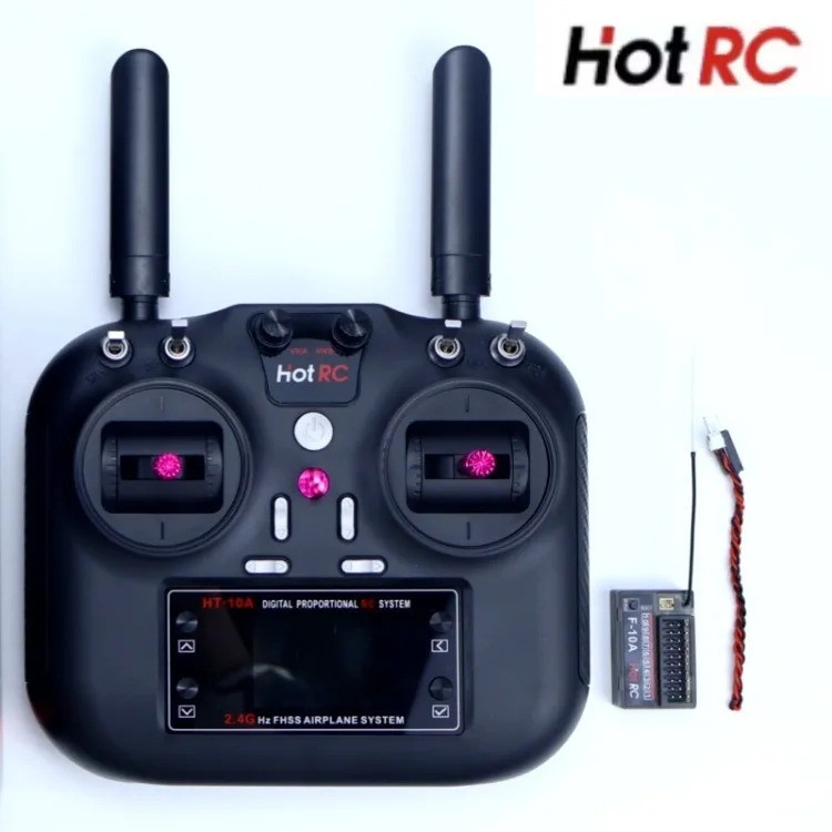 Hotrc Hot Rc Ht-10a Ht10a 2.4ghz 10ch รีโมทคอนโทรล F-10a F10a สําหรับ Rc เครื่องบินเรือ Drone เครื่อ