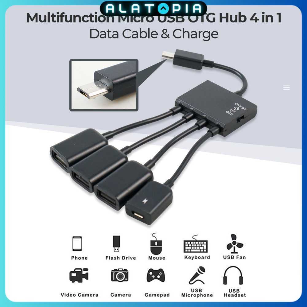 มัลติฟังก์ชั่น Micro USB OTG Hub 4in1 Data Cable & Charge - M3H4