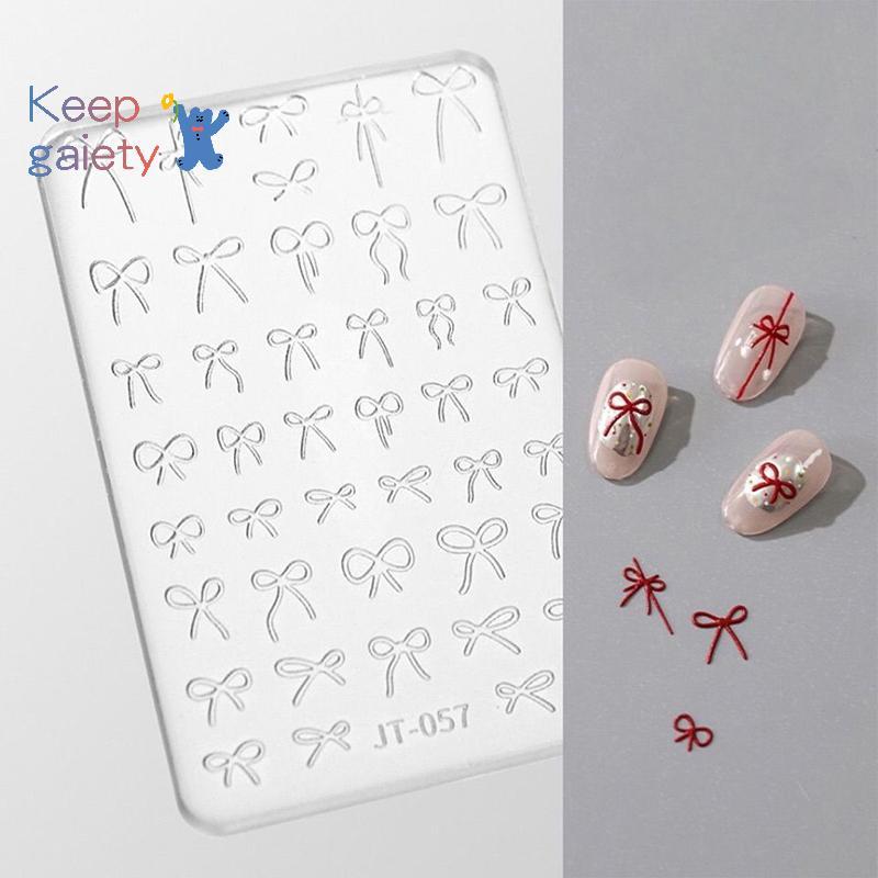 [Keepgaiety-t] Bowknot Mold 3D แกะสลักแผ่นปั๊มตกแต่งเล็บ DIY Design ซิลิโคนเล็บแม่พิมพ์แม่แบบสําหรับเล็บ Charms [ใหม่]