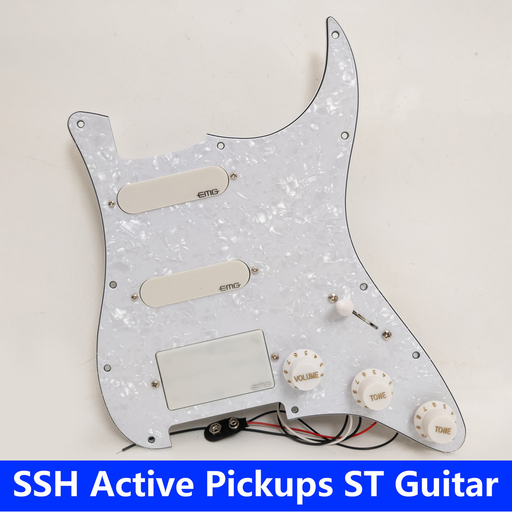 Prewired HSS EMG Active Pickups Pickguard SA 85 รุ่น Active Humbucker และ Single Coil Pickups กีตาร์