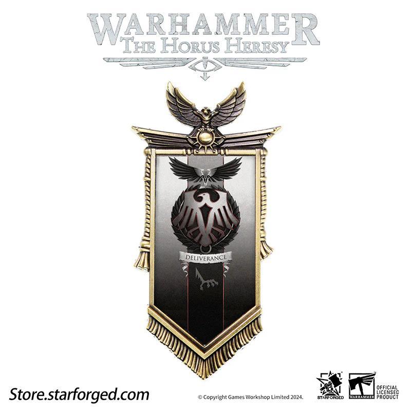 (STARFORGED) The Horus Heresy Legion Banner Magnet: Raven Guard 1 ของสะสมธีม Warhammer