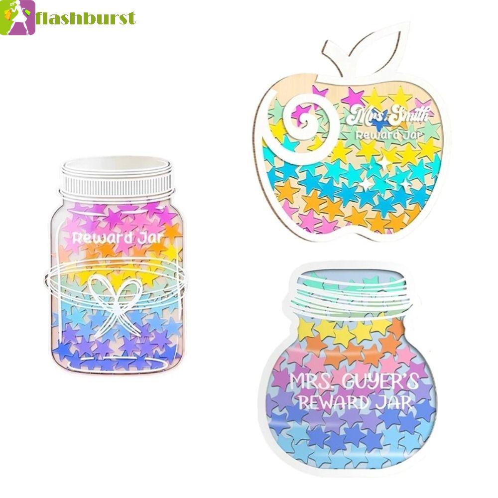 FLASHBURST Kids Star Reward Jars, Heart Cartoon Positive Beahavior Rewards Jar, 25 ชิ้น Stars Animal