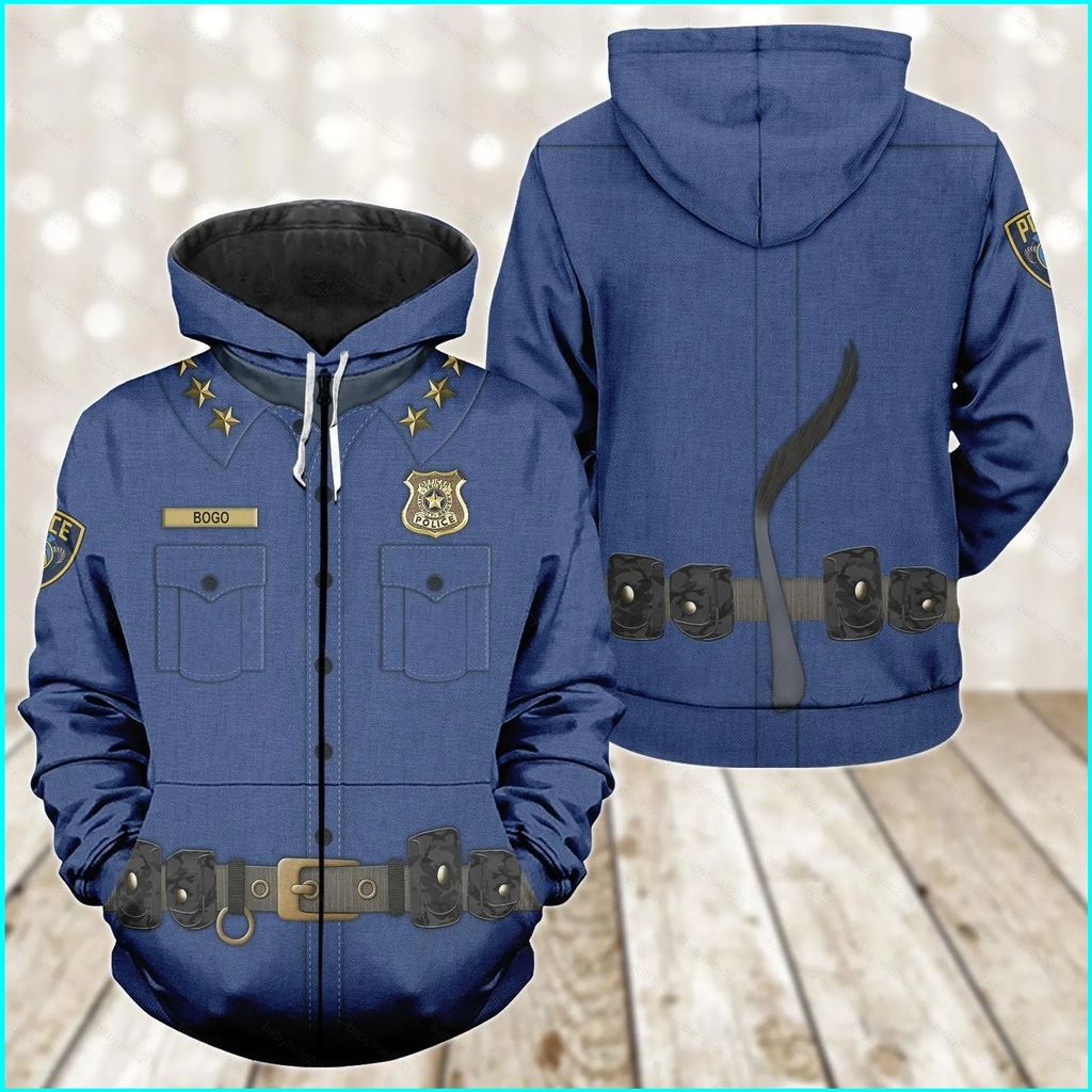 แจ็คเก็ตฮุ๊ดดี้Chief BogoจากZootopia สำหรับคอสเพลย์และใส่วันสบาย