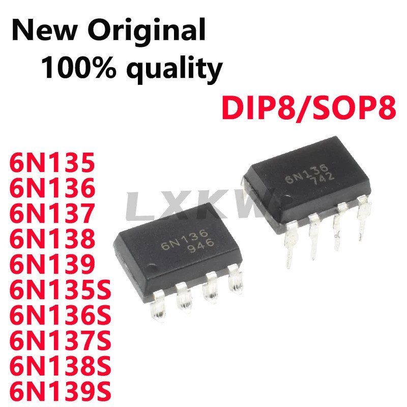 5PCS 6N135 6N136 6N137 6N138 6N139 DIP 6N135S 6N136S 6N137S 6N138S 6N139S SOP Optocoupler ชิปในสต็อก