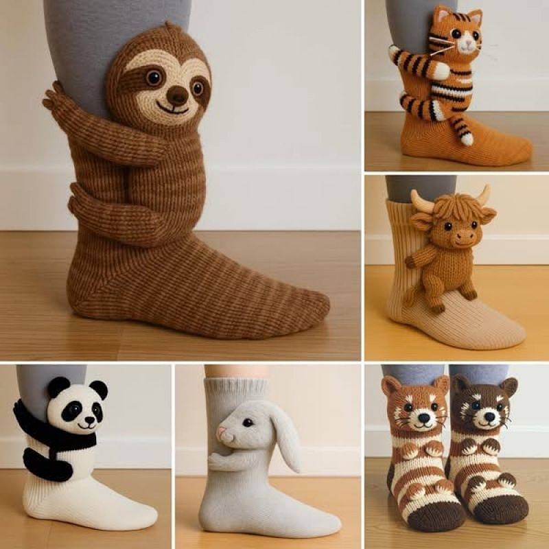 Home Animal Socks Animal Socks Christmas Knitted Room Socks Warm-Keeping Socks Online Influencer Cut