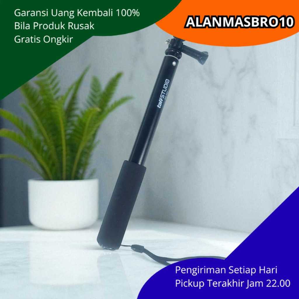 Monopod Tongsis กล้อง Action และสมาร์ทโฟนปรับ 30-93 ซม.อลูมิเนียมทนทาน Anti-Slip Grip การหมุน 360 อง