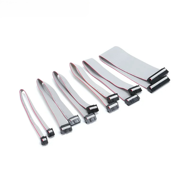 2 ชิ้น 2.54 มิลลิเมตรสีเทาแบนริบบิ้นสายเคเบิลข้อมูล Pitch FC-6/8/10/14/16/20/26 PIN 30 ซม.JTAG ISP D