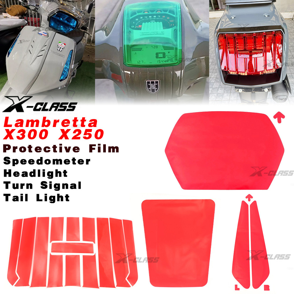 ฟิล์มกันรอยไฟหน้า PVC/ไฟเลี้ยว / Speedmeter / ไฟท้ายสําหรับ Lambretta X300 X250 X200