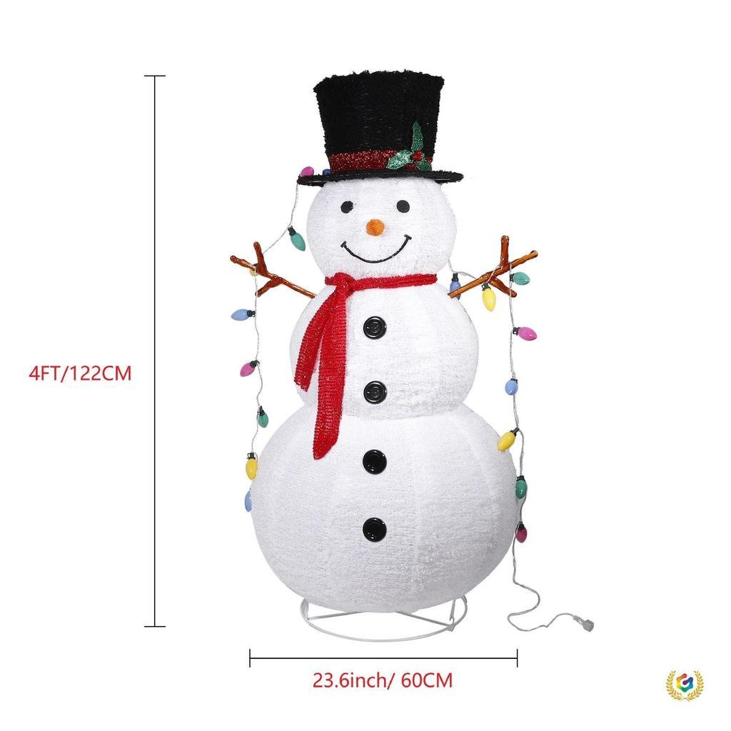 Snowman Luminous Christmas Day LED Smile Hat ตกแต่งเครื่องประดับคริสต์มาสแบบพับได้ P2M4