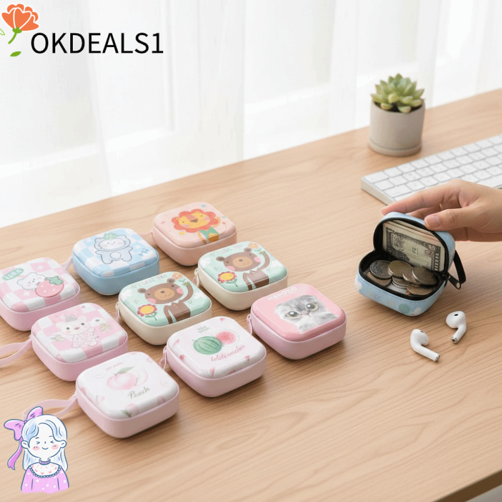 กระเป๋าใส่เหรียญลายการ์ตูนผลไม้ น่ารัก พร้อมซิป และสามารถใช้เป็นออแกไนเซอร์สำหรับเหรียญ