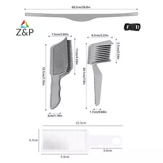 Z&P DIY บ้านตัดผมตัดผมตัดโค้ง Fade หวีชุดเครื่องมือสําหรับทรงผมไล่ระดับสีโกนแม่แบบ COD