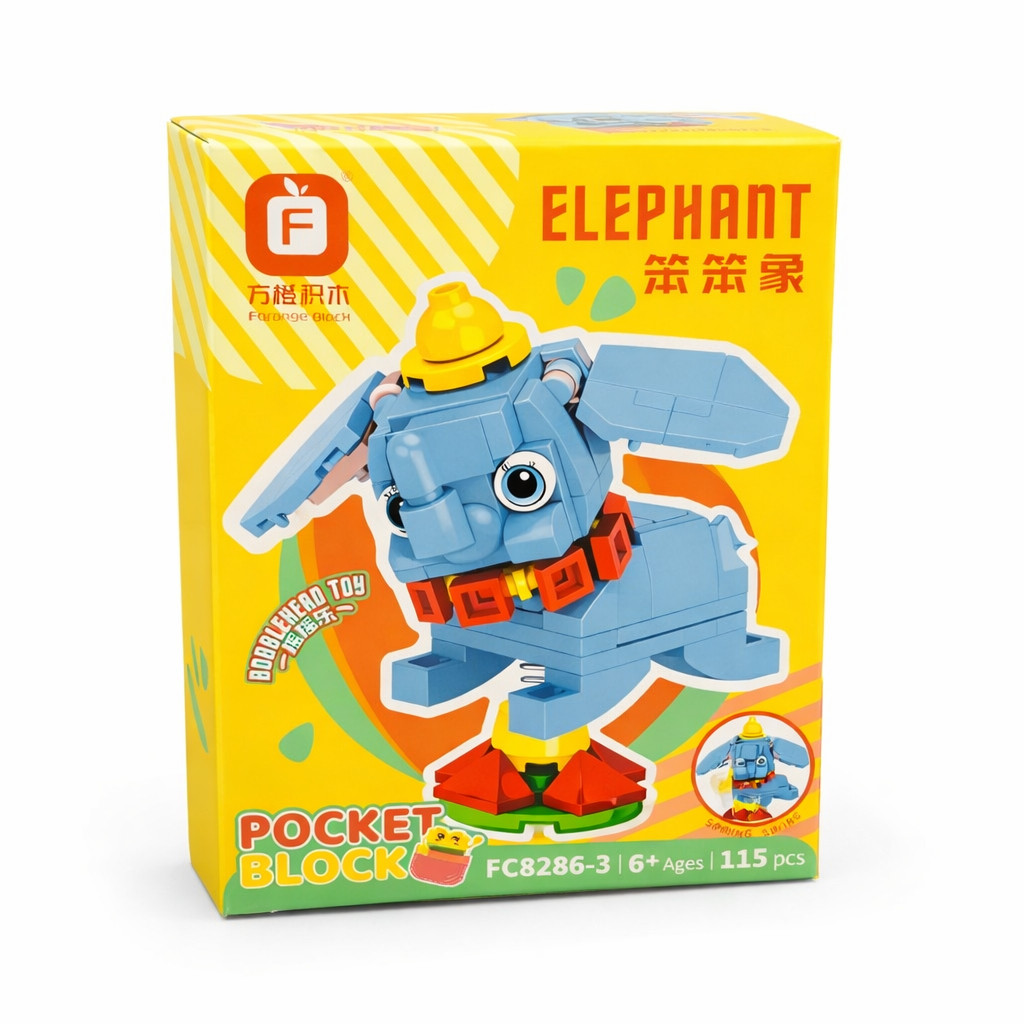 กระเป๋า CHILDRENS ที่สร้างสรรค์ BLOCKS ANIMAL TOY