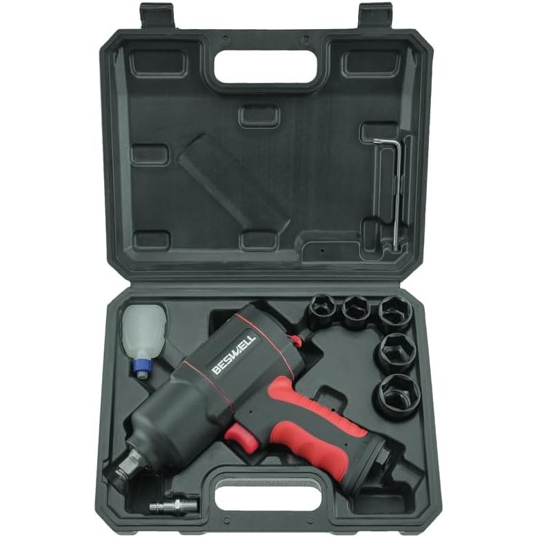 บีสเวลล์® 1/2 นิ้ว Air Impact ประแจ-1180 Foot-Pounds Max Loosen Torque Output-Well Balanced น้ําหนัก