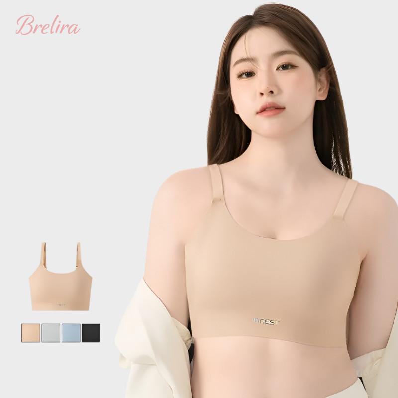 『Brelira』บราสไตล์ญี่ปุ่น ลดขนาด ไร้ตะเข็บ เต็มคัพ บางพิเศษ ไซส์ใหญ่ ชุดชั้นใน ไร้โครง ชิ้นเดียว ชุดชั้นในสตรี