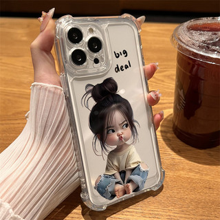 เคสโทรศัพท์ลายทรงผมมวยสำหรับผู้หญิง ใช้ได้กับ iPhone 11/13/12/14Plus,16Pro,17Max,8/7Plus,X/XR กันกระแทก ZTSJFSTKK0535