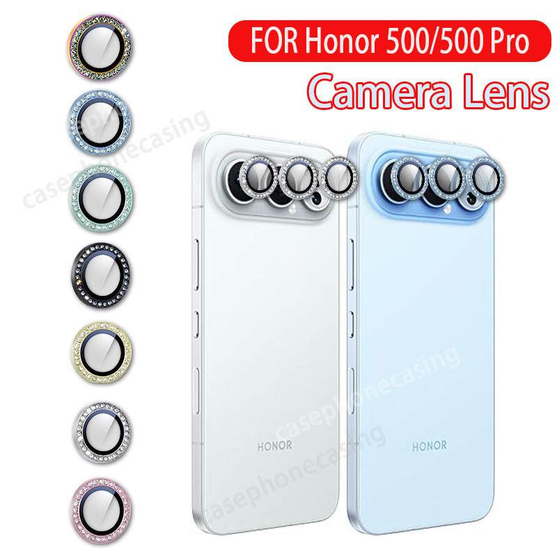 ตัวป้องกันกล้องสําหรับ Honor 500 Pro Honor500Pro 5G 2025 Temered Glass Case 3D ฝาครอบเพชรเลนส์ป้องกัน Flim