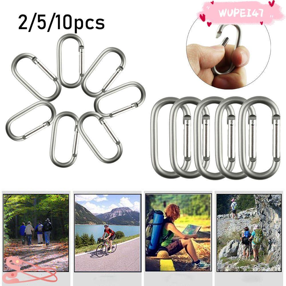 WUPEI47AD 2/5/10 ชิ้น Climing Carabiner คุณภาพสูง Camping เดินป่าเครื่องมือกลางแจ้งหัวเข็มขัดพวงกุญแ