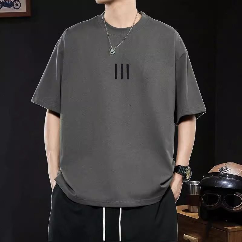 เสื้อยืดสไตล์ลำลองเกาหลีสำหรับผู้ชาย ทำจากผ้าฝ้ายสีขาบรุ่น FF88 ออกแบบให้สวมใส่ง่ายและคล่องตัว