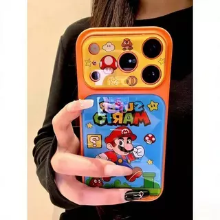[เคสโทรศัพท์ Epoxy/หน้าต่างขนาดใหญ่/มาริโอ/การ์ตูนสนุก] เหมาะสําหรับ iPhone 11 12 13 14 15 16 17 pro max 14 15 16plus 17air รวมทุกอย่างกันกระแทก TPU Electroplating