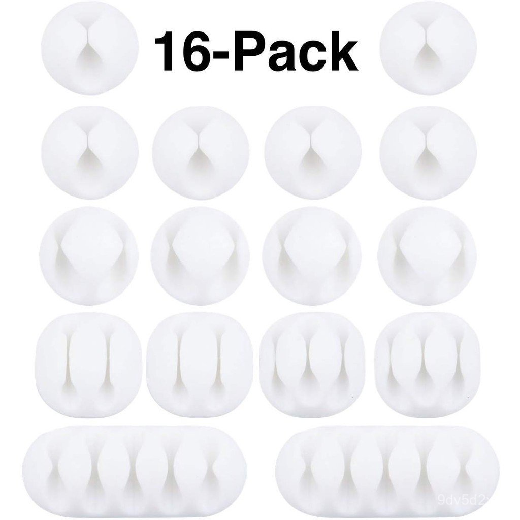 16 Pack Multipurpose Cable Clips Cable holder Reel Organizer Desktop Clip Headphone Cord Wire Holder