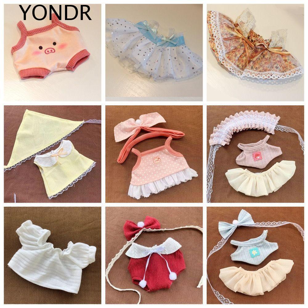 YONDR 20 ซม. ผ้าฝ้าย ตุ๊กตาเสื้อผ้าหัวฝาครอบ Hoodies DIY แต่งตัว Lolita Mimi อุปกรณ์เสริม