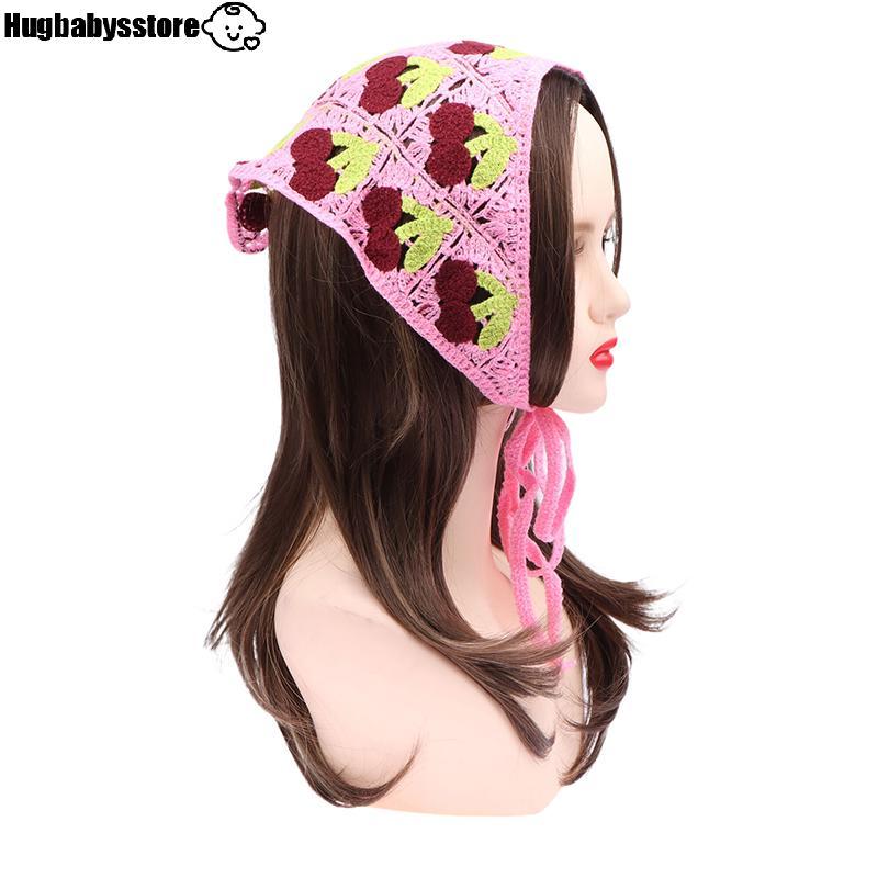 [Hugbabys-t] Turban Hair Scarf Hair Bands ถัก Vintage Hair Bands เครื่องประดับผมแฟชั่นสาว