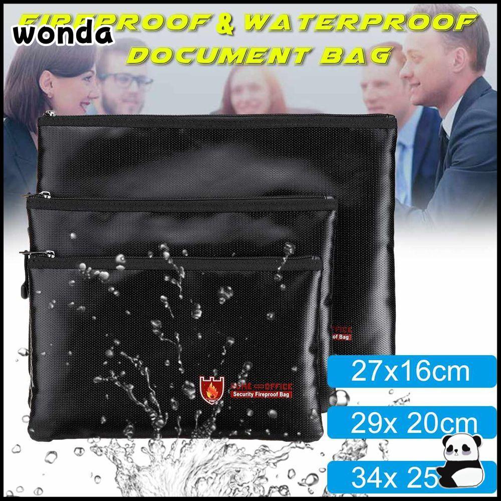 Wonda กระเป๋าเอกสาร กันน้ํา กันไฟ สําหรับสํานักงาน ซองจดหมายเงินสด