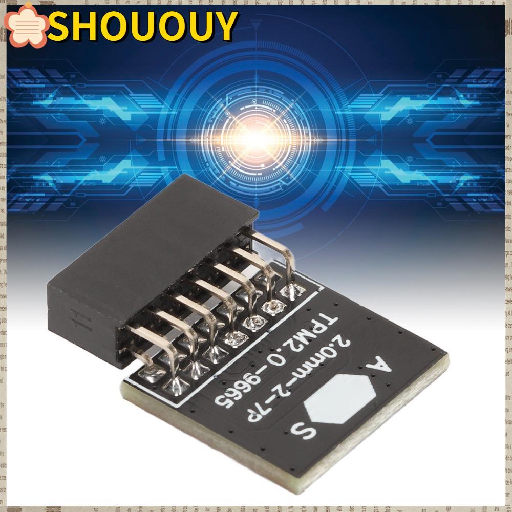 SHOUUY TPM 2.0 โมดูล, 2x7P ชิป TPM ใช้งานได้จริง, โมดูลรักษาความปลอดภัย 14 พินที่ทนทานสําหรับ Win11