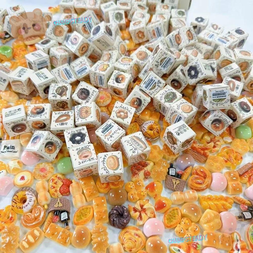 แชมป์ 120ชิ้นมินิอบขนมปัง,เรซิ่นขนมไมโครรุ่นของเล่น,อาหารขนาดเล็ก ทําเอง ขนมปังเค้กอาหารเครื่องประดับเด็ก