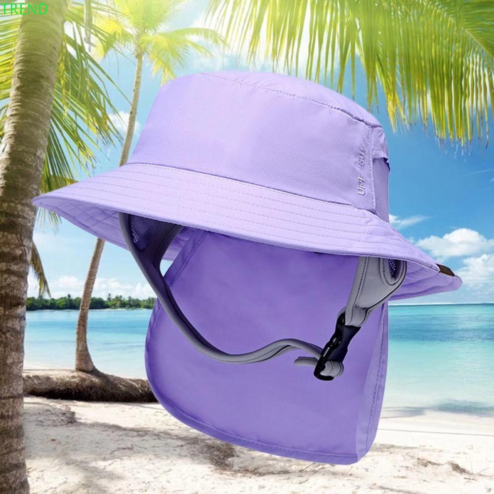 TREND Surfing Bucket Hat สตรี ปีกกว้าง.UPF50+, กันแดดและกันลม ออกแบบให้ระบายอากาศได้ดี เหมาะสำหรับชา