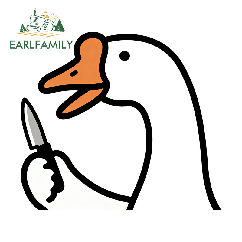 EARLFAMILY Angry Goose สติกเกอร์รถรถจักรยานยนต์กระจกมองหลังสเก็ตบอร์ดกันชนหมวกนิรภัยกันน้ําไวนิล Decal Occlusion Scratch รถอุปกรณ์เสริม