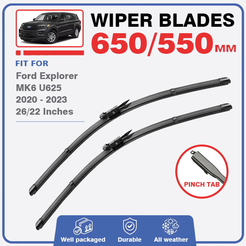 ใบปัดน้ําฝนชุดสําหรับFord Exploer 6th MK6 U625 2020 2021 2022 2023 ใบปัดน้ําฝนด้านหน้ากระจกกระจกเครื