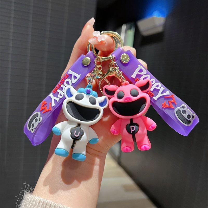 Hot Sale critters Horror pink smiling Little Pig Blue Elephant Smiling Keychain Pendant5ya Animal 8I