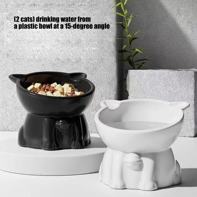 Kellnny Pet Feeding Station Bowl จานตามหลักสรีรศาสตร์จานพลาสติกชามตามหลักสรีรศาสตร์