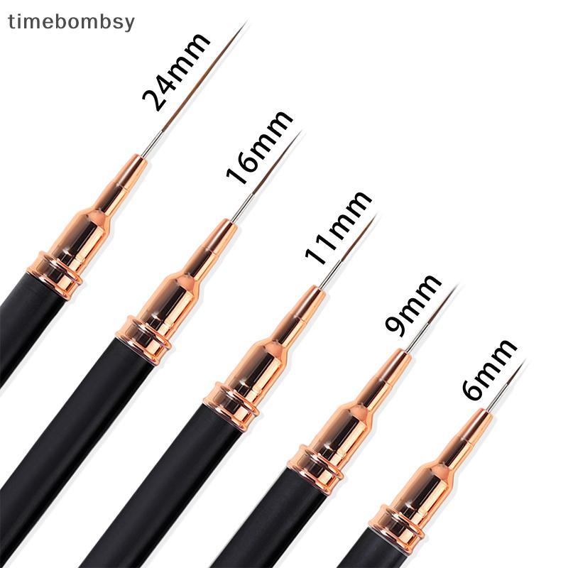 (เวลา) 5 ชิ้น/เซ็ต Professional Nail Art Liner แปรงสําหรับ Striping ภาพวาดออกแบบ,เจล Liner Nail Art แปรงสําหรับเล็บ 7/9/11/15/20 มม. (TH)