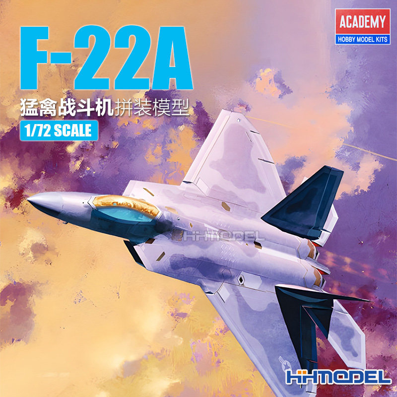 Henghui Edmei 12423 1/72 F-22A Raptor Stealth Fighter ประกอบเครื่องบินรุ่น
