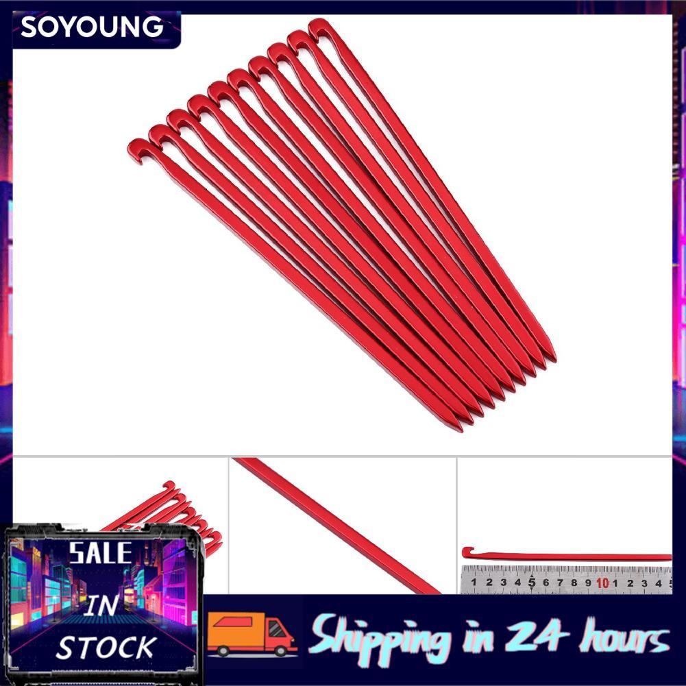Soyoung เต็นท์ 10 ชิ้น 16 ซม./6.29in Outdoor Heavy Duty ชุบสังกะสีไม่เป็นสนิมหมุดอลูมิเนียม Camp กัน