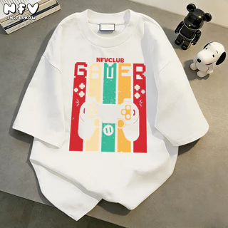 【จัดส่งจากกรุงเทพฯ】LABZAA ยอดนิยมสไตล์อเมริกัน เสื้อยืดทรงหลวม ลวดลายแฟชั่น สะดวกสบาย ผ้าหนายับยากรีดง่าย ผ้าฝ้าย YG1558