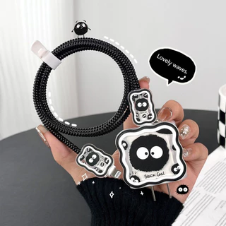 ฝาครอบป้องกันสายชาร์จ ลายดอกไม้ 3D Power Adapter 20W สำหรับ For iPhone หัวชาร์จ PD เคสรูปสุนัขน่ารัก
