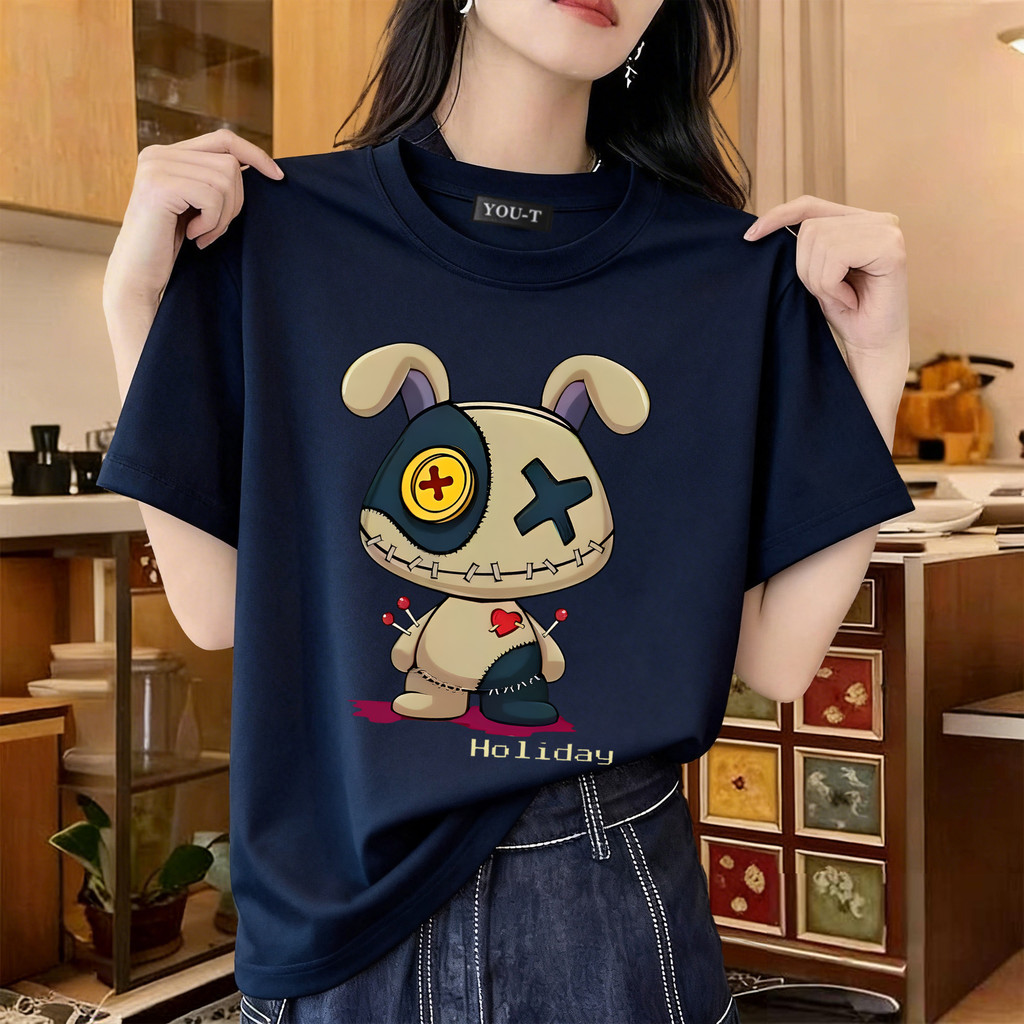 T42.SHOP สื้อยืด oversize เสื้อแฟชั่น เกาหลี โคตรนุ่ม ผ้าคอตตอน ลาย 'HOLIDAY' สินค้าใหม่ 2026