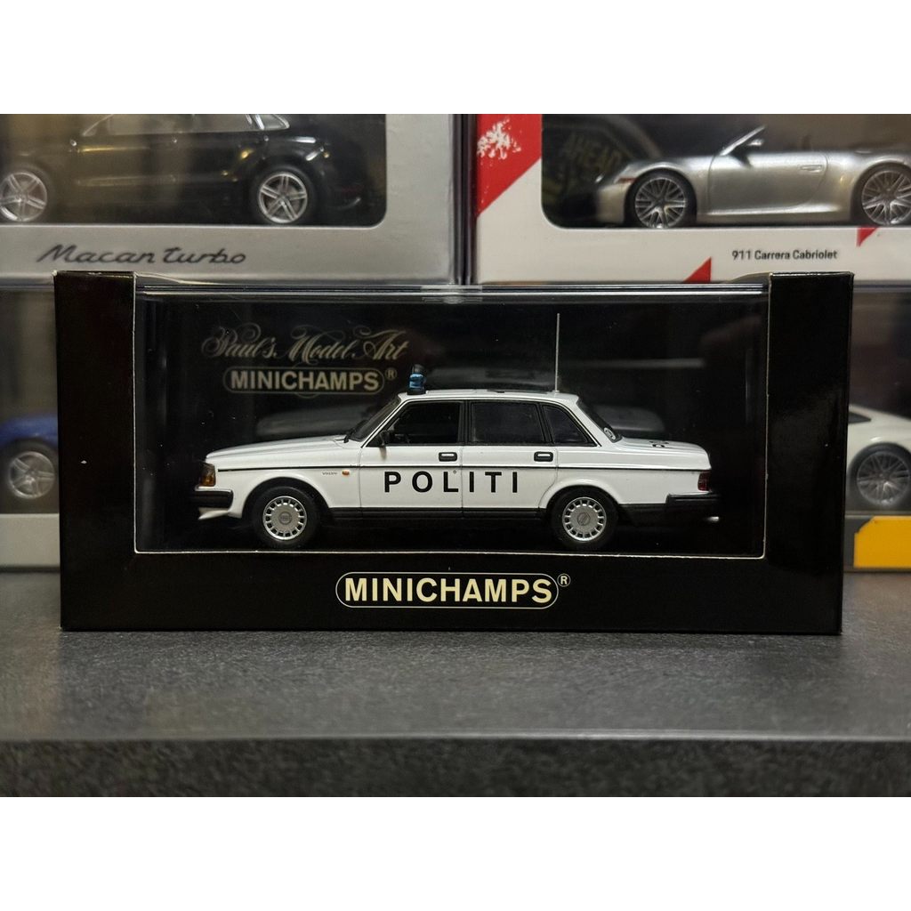 [Orphan] ขาย 1/43 Volvo 240GL Minichamps Mini Cut ผลิตรถตํารวจรุ่นการผลิตที่ดีบรรจุภัณฑ์ที่สมบูรณ์พู