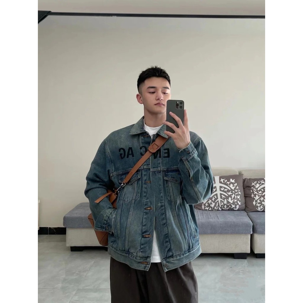 VV3C BBCG New style denim jacket with chest embroidery, loose fit, unisex