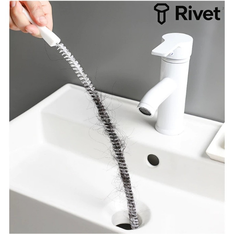 แปรงทําความสะอาดท่อระบายน้ำ ขนาด 60 ซม. สําหรับห้องน้ำ Rivet