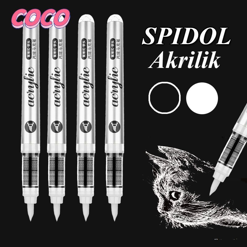 Grasp Acrylic Marker เดี่ยวสีดําและสีขาว Crayon-Coco Line Thickener