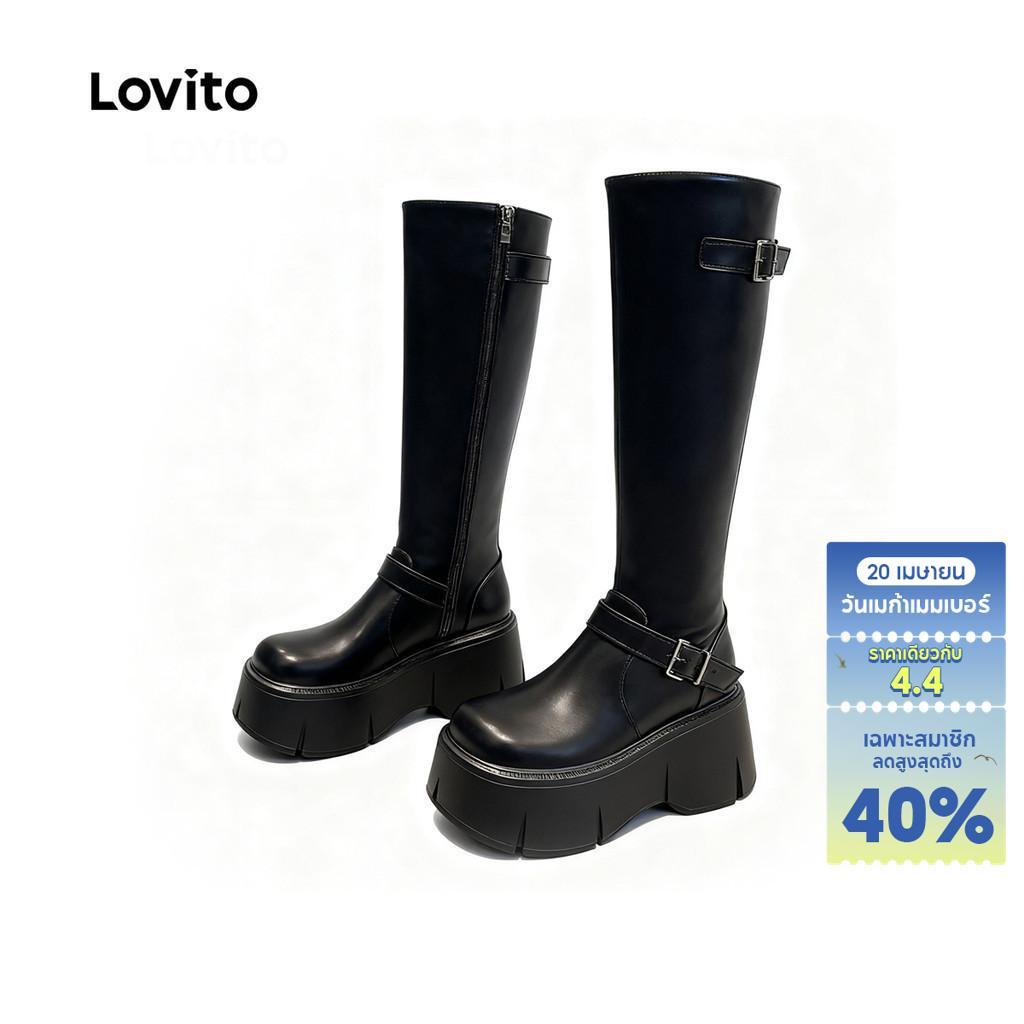 Lovito บูทแพลตฟอร์มสบายๆ สำหรับผู้หญิง LFA97044