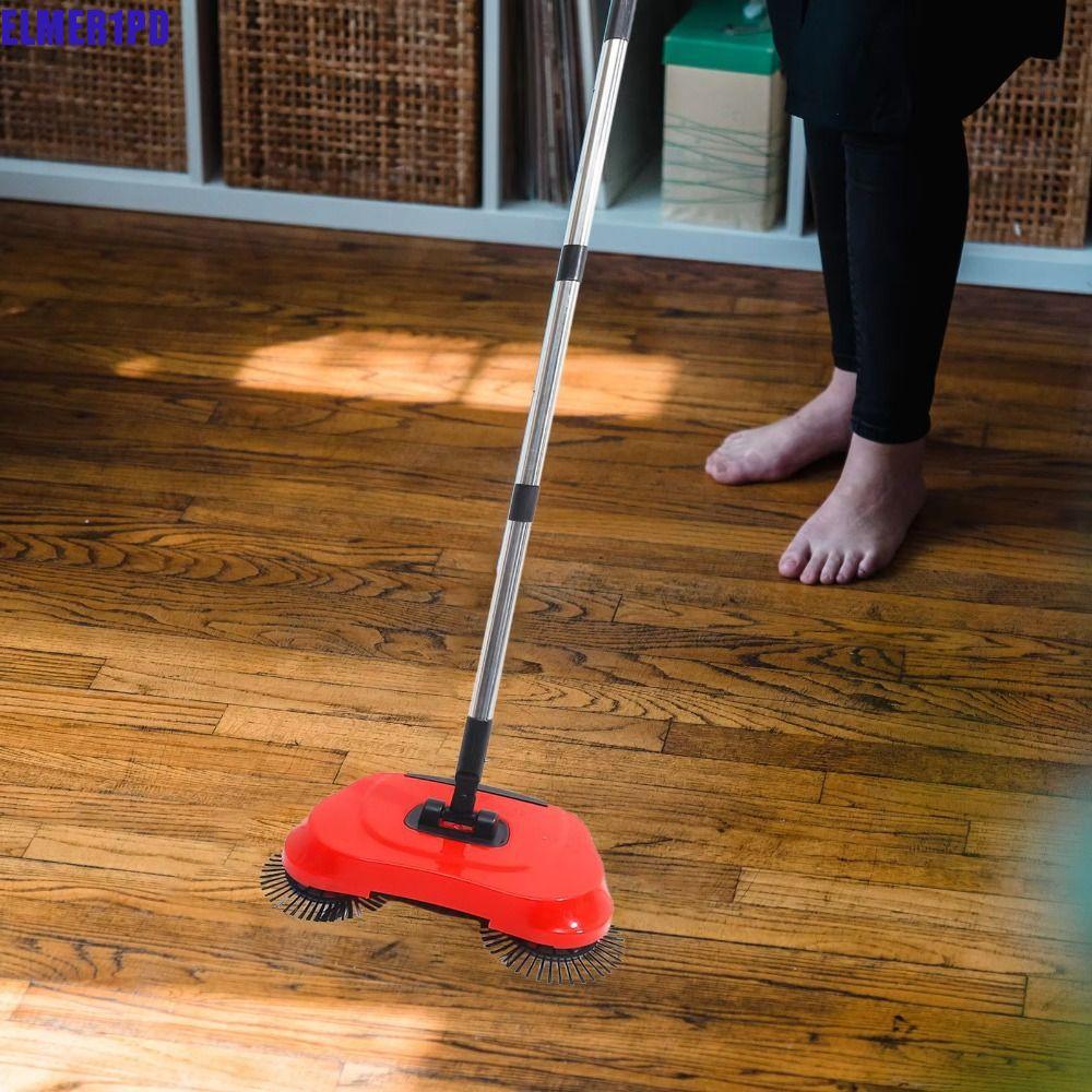ELMER1PD Hand Push Sweeper ไม้กวาดดูดฝุ่นแบบปรับได้แบบ 3-in-1 360° สแตนเลสจับเกลียวระบบทําความสะอาดลึกน้ําหนักเบาเครื่องมือทําความสะอาดสัตว์เลี้ยงผมทําความสะอาด