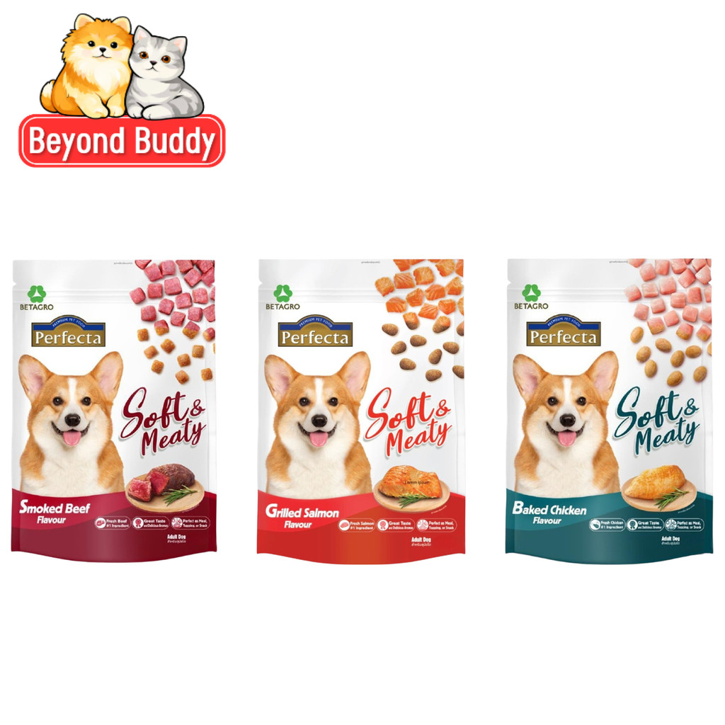 Perfecta Soft & Meaty เพอร์เฟคต้า อาหารสุนัข เม็ดนิ่ม เกรดพรีเมียม เคี้ยวง่าย เม็ดหมา ขนาด 1kg