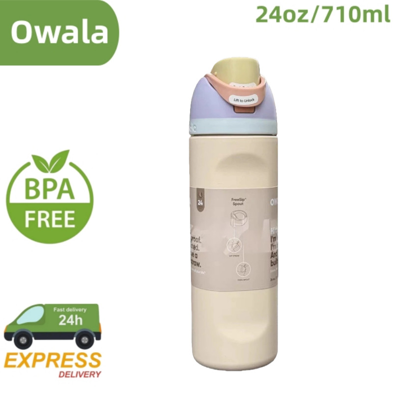 Owala FreeSip พร้อมฝาปิดฟาง 32oz - ขวดน้ําหุ้มฉนวน BPA-Free ป้องกันการรั่วซึมสําหรับการเดินทางในโรงเรียนและกีฬา