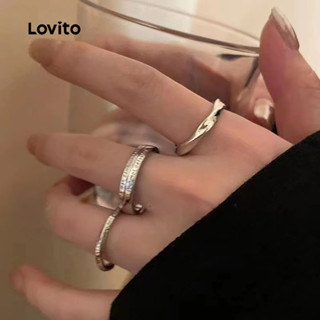 Lovito  แหวนเรียบง่ายแบบสบาย ๆ LFA108222